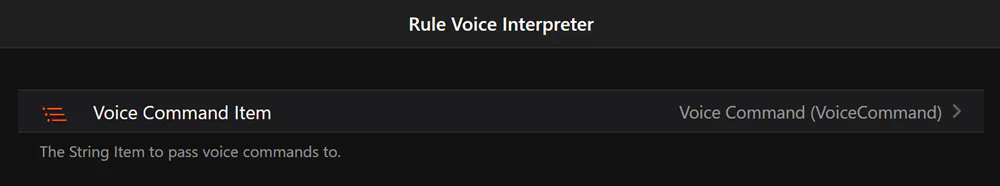 2. Assign the voice interpreter item